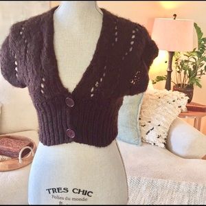 Cropped Brown sweater vest/shrug